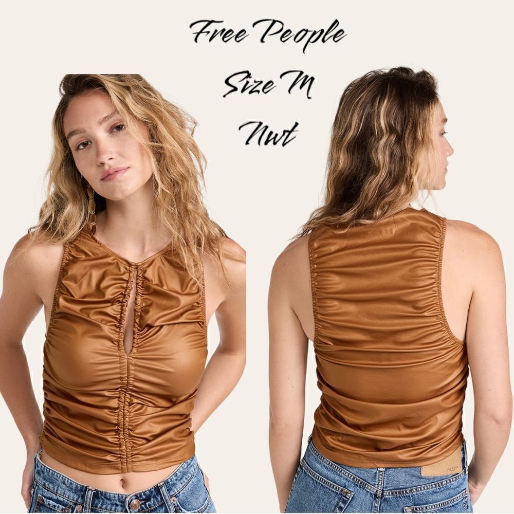 NWT Free People sleeveless gold top M